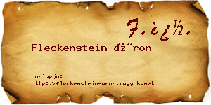 Fleckenstein Áron névjegykártya